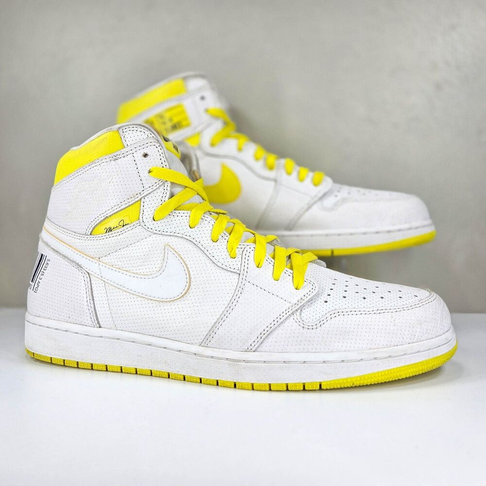 Air Jordan 1 High OG First Class Flight White Yellow Mens Sz 14